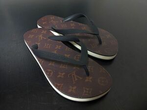 極美品 試し履き程度 ヴィトン 7 LOUIS VUITTON ♯VS1129 モノグラムデザイン アイコンビーチサンダル 7573