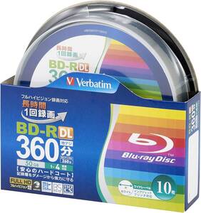 Verbatim バーベイタム 1回録画用 ブルーレイディスク BD-R DL 50GB 10枚 ホワイトプリンタブル 片面2層 