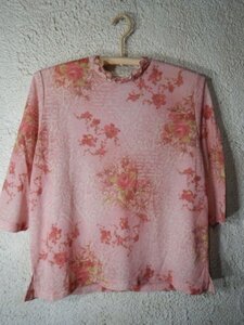 to6700　BELEE　ROUGE　日本製　７分袖　花柄　総柄　デザイン　tシャツ　カットソー　人気　送料格安