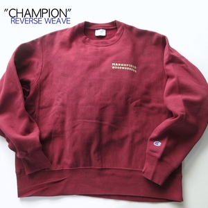 【Champion チャンピオン】US企画 リバースウィーブ スウェット 両面プリント トレーナー エンジ 企業物!!