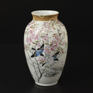 ◎531730 中国古玩 唐物 色絵粉彩花鳥細密絵付瓶 骨董 花瓶