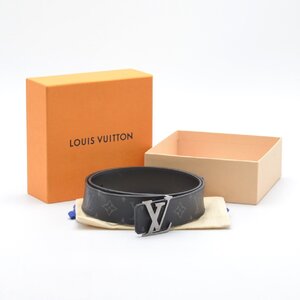 LOUIS VUITTON ルイヴィトン ベルト M9043 サンチュール LVイニシアル 85/34 GP×PVC ブラック モノグラム 黒 メンズ 【中古】