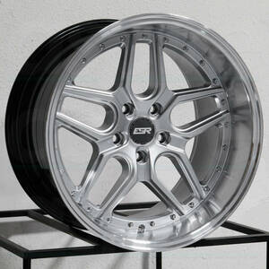 55【新品】4本 ESR CS15 19インチ 9.5J+22×10.5J+22 5穴 PCD114.3 シルバー ヘラフラ ssr work