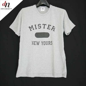 MR.GENTLEMAN ミスター ジェントルマン MISTER COLLEGE TEE コットン 半袖 ロゴ Tシャツ カットソー GRAY L