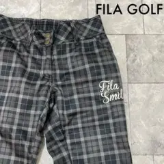 FILA GOLF ストレートパンツ ウエストドローコード 裏地フリース 防寒