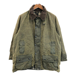 90年代 イングランド製 Barbour バブアー BEAUFORT ビューフォート オイルドジャケット オリーブ (メンズ C48) 中古 古着 R6272