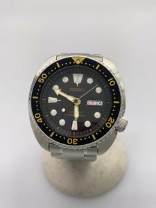 SEIKO◆自動巻腕時計/アナログ/ステンレス/BLK/SLV/SS/4R36-04Y0//