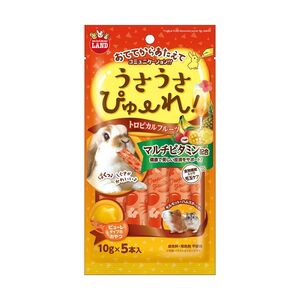 （まとめ買い）マルカン うさうさぴゅーれ トロピカルフルーツ 10g×5本 ウサギ用フード 〔×5〕