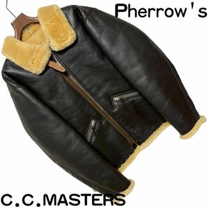 美品■フェローズ C.C.MASTERS■D-1 ムートン フライトジャケット L ブラウン 復刻 ニュージーランド製 Pherrow