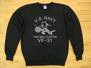 U.S. NAVY VF-31 黒 9.7oz トレーナー グレー 2XL 大きいサイズ スウェット トムキャット VFA-31 USN