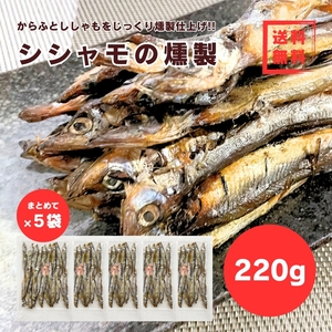 【送料無料】【匿名配送】【まとめて220g×5袋】燻製の香りと旨味がいっぱい♪シシャモの燻製 220g×5袋