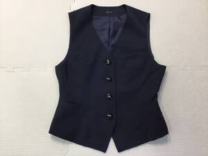 V0007-827A 新品【HINUCK】ベスト サイズ 7号 S/ネイビー/ハイナック/事務服/OL/受付/制服/オフィス/ユニフォーム/小さいサイズ