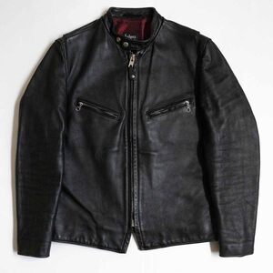 【美品】SCHOTT【641XX/シングルライダースジャケット】40 ブラック レザージャケット アメリカ製 ショット 25010555