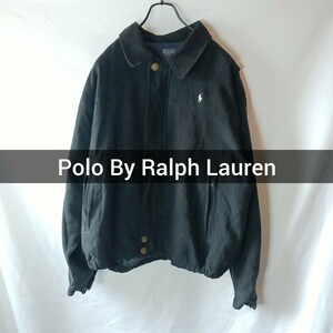 Polo by Ralph Lauren スイングトップ XL スウィングトップ ブラック ラルフローレン ドリズラージャケット アクションプリーツ 古着