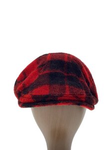 NEWYORK HAT&CAP CO.◆ハンチング/L/ウール/RED/チェック/メンズ