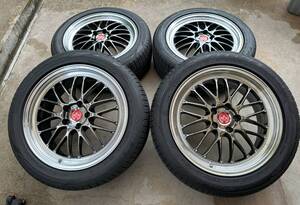 【超美品！ レアマイスター ブルネッロ リムポリッシュ 19インチ 8J +43 5穴 PCD114.3 FALKEN AZENIS FR510 SUV 235/50R19 4本 X-TRAIL