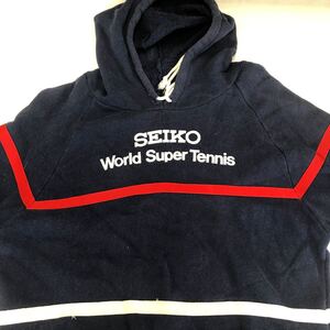 【送料無料】テニス ヴィンテージ パーカ パーカー 80年代 セイコースーパーテニス マッケンロー seiko super world tennis 古着卸 S M