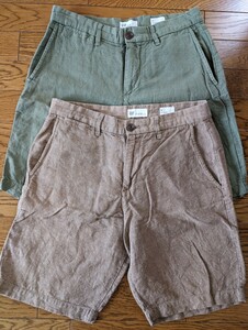 ギャップ　GAP　ハーフパンツ　ショートパンツ　コットン　リネン　2枚セット