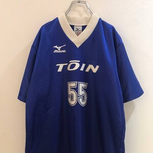 ◆大きいサイズ◆L◆MIZUNO/ミズノ桐蔭学園 半袖 ユニフォーム サッカー 速乾 ブルー 青 メンズ L ON1081