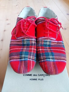  COMME des GARCONS HOMM EPLUS コム・デ・ギャルソン オムプリュス 2000AWドッキングロック期 タータンチェック柄 シューズ 26.5cm