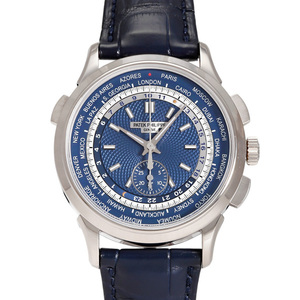 パテック・フィリップ PATEK PHILIPPE コンプリケーション ワールドタイム クロノグラフ 5930G-001 ブルー文字盤 中古 腕時計 メンズ