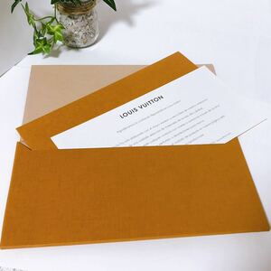 ルイヴィトン「LOUIS VUITTON」封筒 カード (3950) 正規品 付属品 外封筒 中封筒 カード裏白 22.5×11.5cm 大きめ 折らずに配送