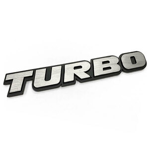 TURBO プレート エンブレム ステッカー カスタム ラベル ドレスアップ カー用品 ポイント消化 送料無料 Aタイプ シルバー