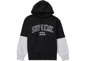 M 20ss SUPREME XXL Hooded Sweatshirt black 黒 ブラック grey フーデッド スウェットシャツ 白 box logo s arc Layered l/s top パーカー