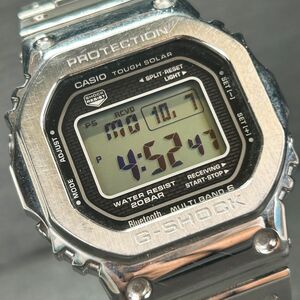 美品 CASIO G-SHOCK カシオ Gショック GMW-B5000D-1JF 腕時計 電波ソーラー アナログ デジタル カレンダー フルメタル Bluetooth シルバー