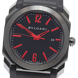 ブルガリ BVLGARI BG041S オクト ウルトラネロ デイト 自動巻き メンズ 良品 _837059