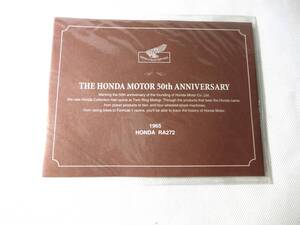 未使用未開封　HONDA　ホンダ　５０周年記念テレカ　５０度　テレホンカード50　THE HONDA MOTOR 50th ANNIVERSARY　1965 HONDA RA272