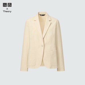 UNIQLO Theory コラボ 感動 ジャケット ドライ ストレッチ Mサイズ レディース ナチュラル テーラード スーツ 1つボタン セオリー ユニクロ