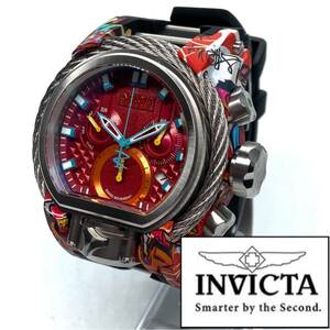 【定価26万円！】★激レア! ●デカ重! インビクタ INVICTA ボルト ゼウス マグナム メンズ 腕時計 クォーツ クロノグラフ レッド 即納品