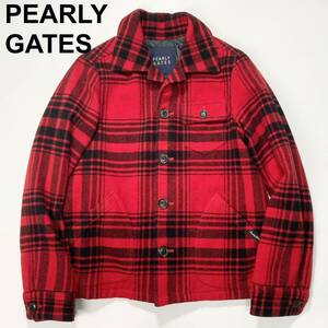 PEARLY GATES パーリーゲイツ 中綿ジャケット ブルゾン チェック柄 サイズ1 S メンズ B92424-127