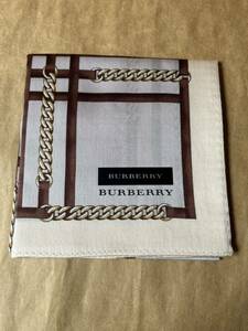 新品　BURBERRY　 バーバリー　ハンカチ　大判ハンカチ チェーン　ベージュ系　茶系