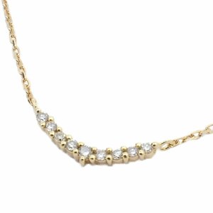 agete アガット ライン ネックレス K18YG/ダイヤモンド0.04ct【いおき質店】