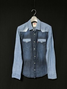 ◆LEVIS リーバイス デニムシャツ スナップ　ツートン ウエスタン　切替デザイン　M