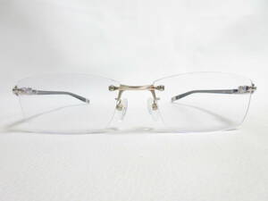 13953◆JAPONISM ジャポニスム JN-668-Ⅱ COL.03 55□17-125 TITANIUM 度付きレンズ メガネ/眼鏡 MADE IN JAPAN 中古 USED