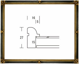 デッサン用額縁 木製フレーム 珠かんざし 三三サイズ