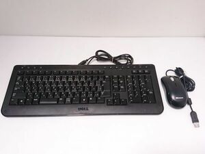 ジャンク品★DELL デル　USBキーボード SK-8165　＆　微軟光學小白鯊　Ｖ2.0　マウス　セット