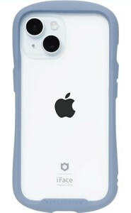 ER-77@iFace Reflection iPhone 15 ケース クリア 強化ガラス (ペールブルー) 耐衝撃 透明 ストラップホール】