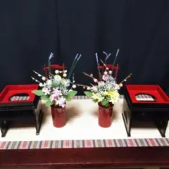 天祥京華　手桶朱塗り　手桶花入れ　飾り花　祝い花