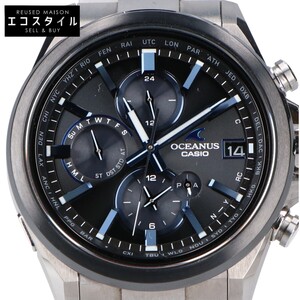 美品 CASIO カシオ OCW-T4000A-1AJF Classic Line OCEANUS オシアナス クロノグラフ マルチバンド6 タフソーラー電波 腕時計 シルバー