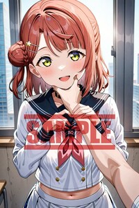 【お一人様1落札のみ：1円出品】ラブライブ! 上原歩夢 美少女 同人 ファンアート イラスト ポスター A4 コスプレ セクシー かわいい 1