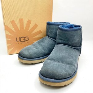 rm) UGG アグ W CLASSIC MINI/クラシック ミニ 5854 ネイビー系 ムートン ハイカットブーツ size 23.0cm/US6 中古 USED ※簡易梱包発送