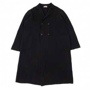 ヨウジヤマモトプールオムYohji Yamamoto POUR HOMME ウールダブルニットコート 黒3