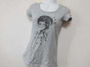 assk730☆　■■next■■　半袖プリントTシャツ　トップス　半袖カットソー　丸首　グレー　Sサイズ　コットン100%