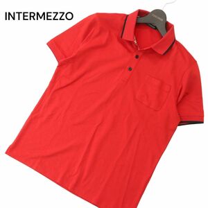 INTERMEZZO インターメッツォ レナウン 春夏 花柄 フラワー使い★ 半袖 ポロシャツ Sz.L　メンズ 赤　A4T08059_7#A