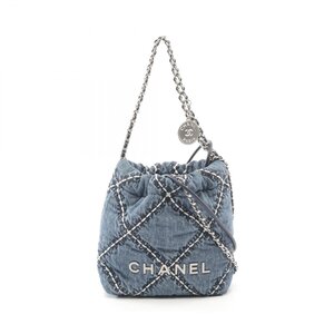 シャネル CHANEL 22 ミニ ブランドオフ CHANEL デニム ショルダーバッグ デニムキャンバス 中古 レディース