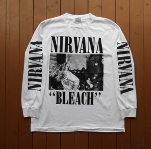 SALE ¥1スタ オークション ニルヴァーナ ブリーチ L/S Tシャツ サイズ XL BJORK NIRVANA NIN NINE INCH NAILS RED HOT CHILI PEPPERS　